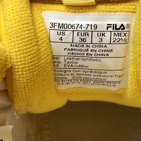 FILA DISRUPTOR II Script Athletic Shoes Yellow Women's Size 4 - Picture 9 of 10